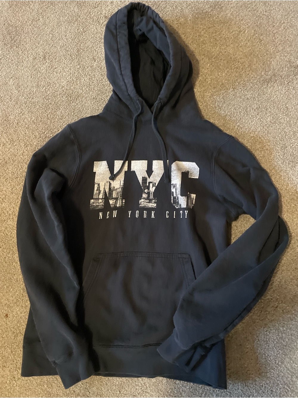 Gildan Navy Blue NYC Graphic Hoodie